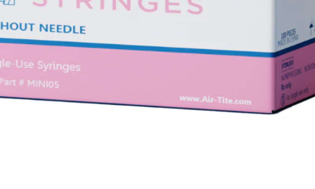 Airtite Low Dead Space 0.5mL Syringe (Pack of 5)