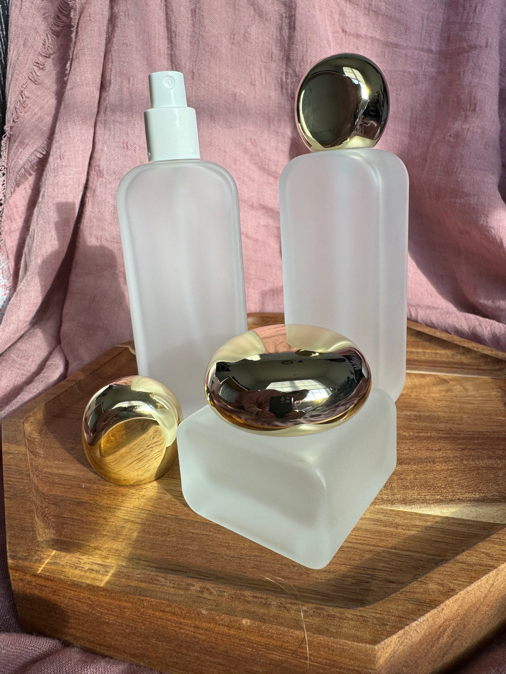 Luxe Frosted Glass Bottles