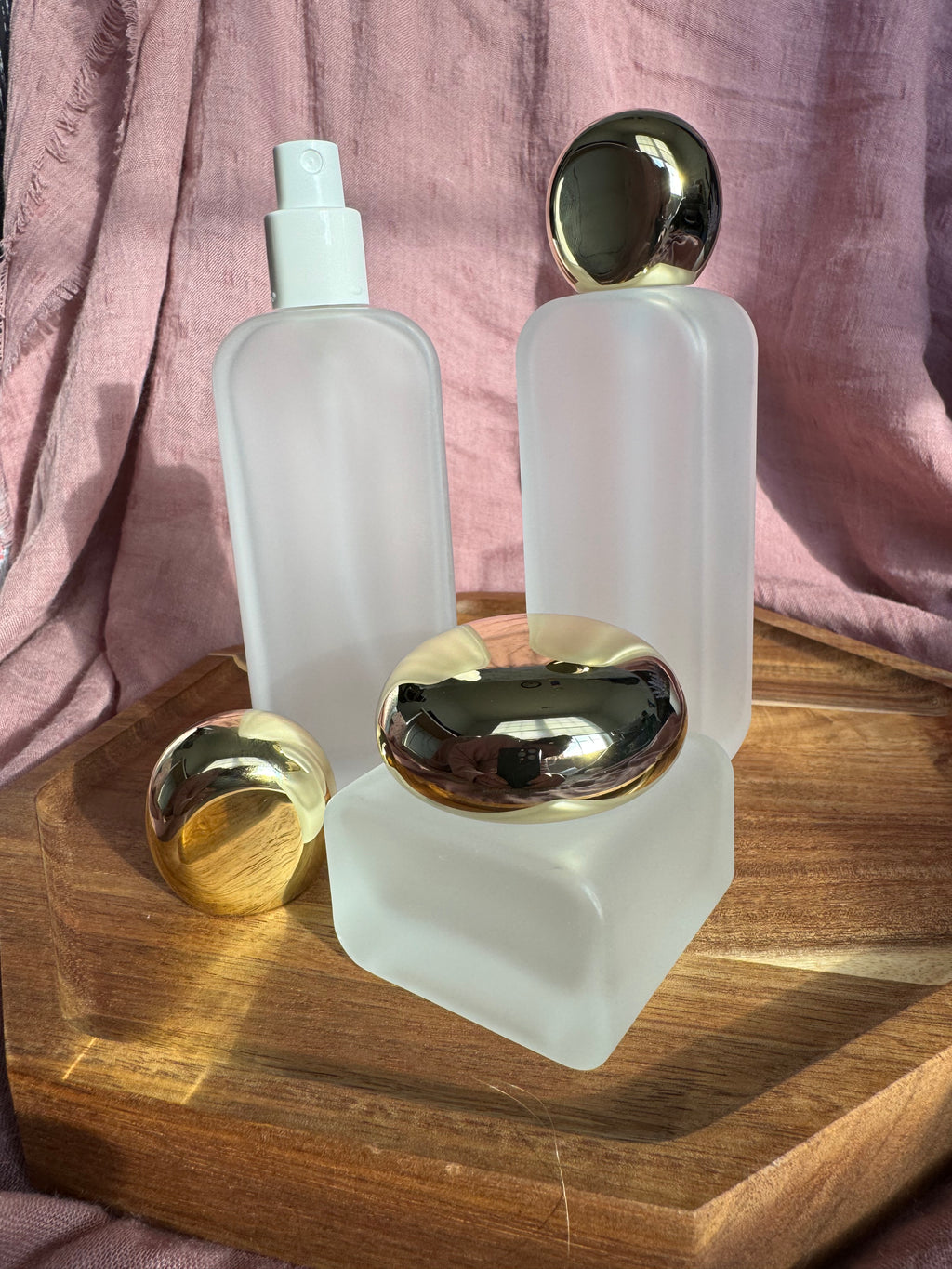 Luxe Frosted Glass Bottles