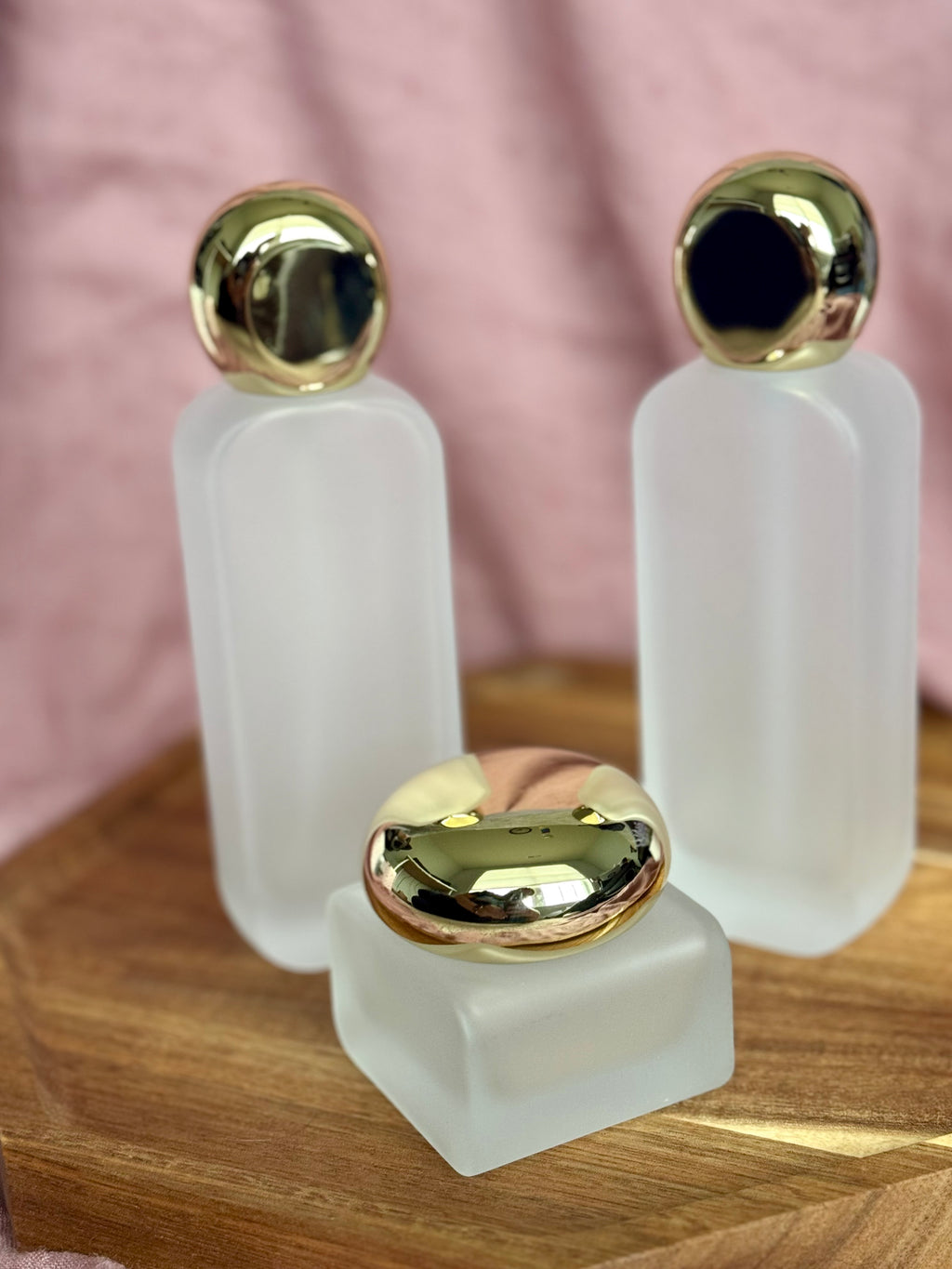 Luxe Frosted Glass Bottles